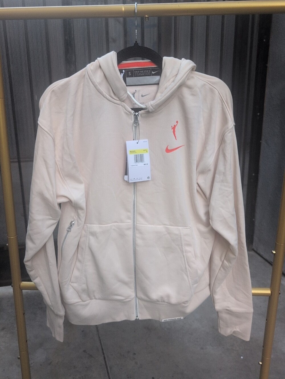 Nike WNBA Women's Full-Zip Dri-FIT Basketball Hoodie Size Small NWT Cream